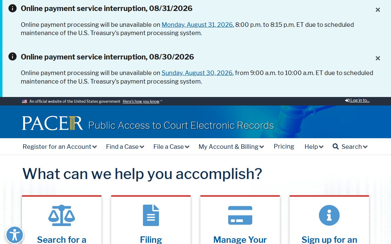 Bernalillo County case lookup boundary for federal PACER court records