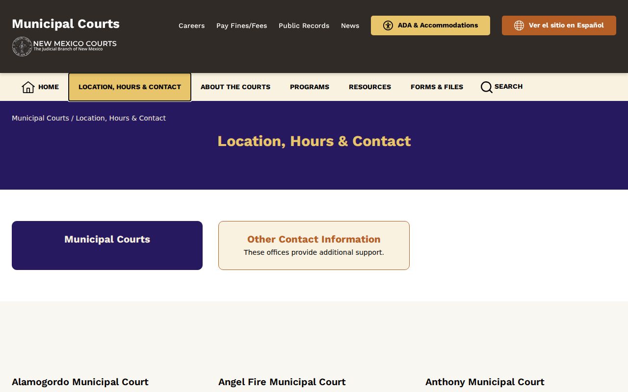 Bernalillo County court records municipal court contact directory