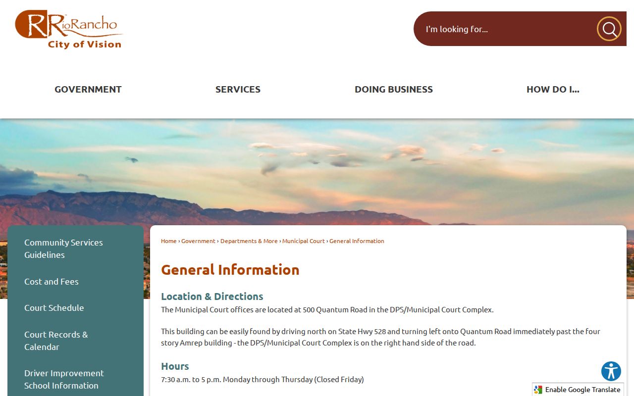 Bernalillo County court records context from Rio Rancho Municipal Court information