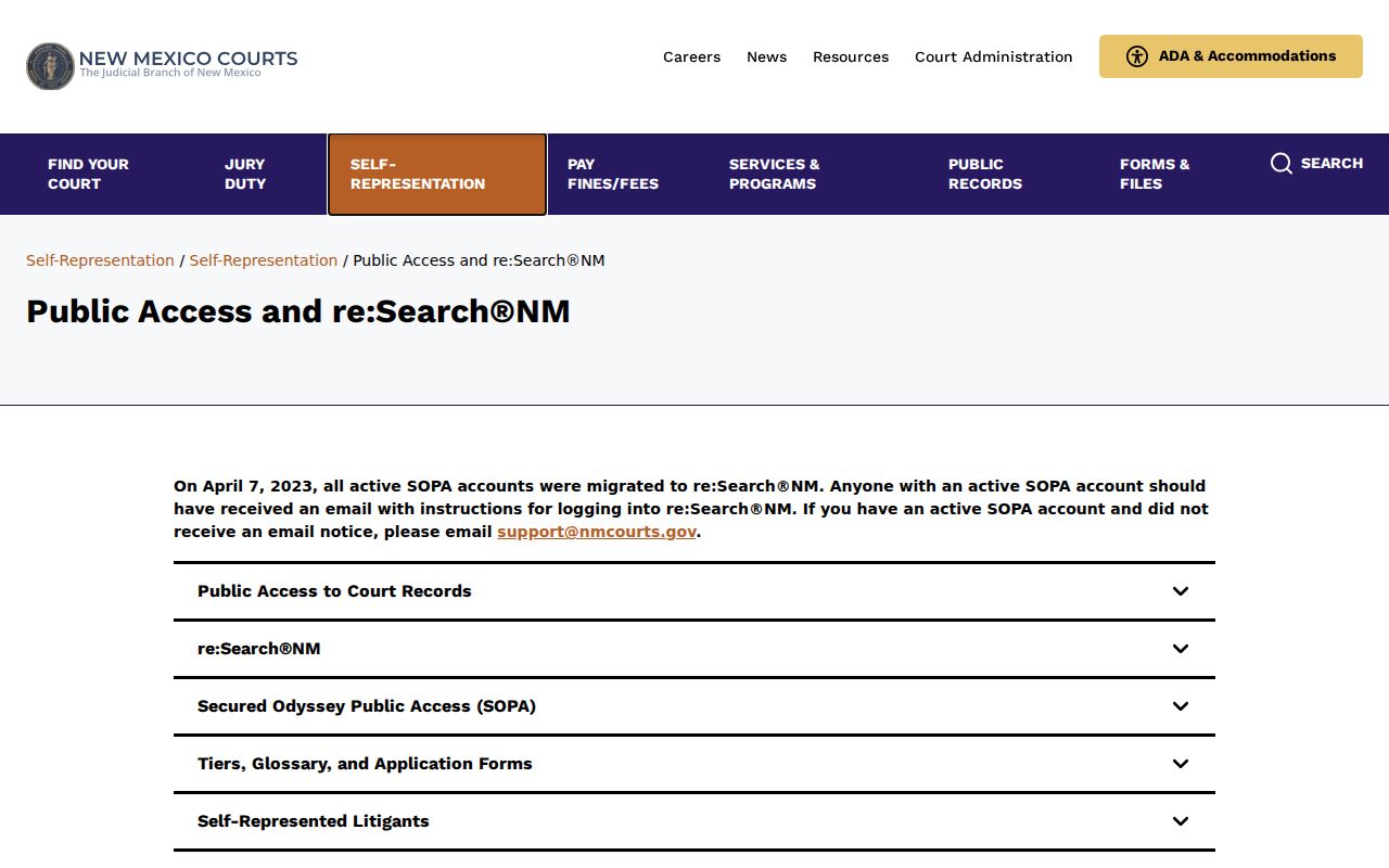 Bernalillo County court docket access comparison for Case Lookup and re:SearchNM